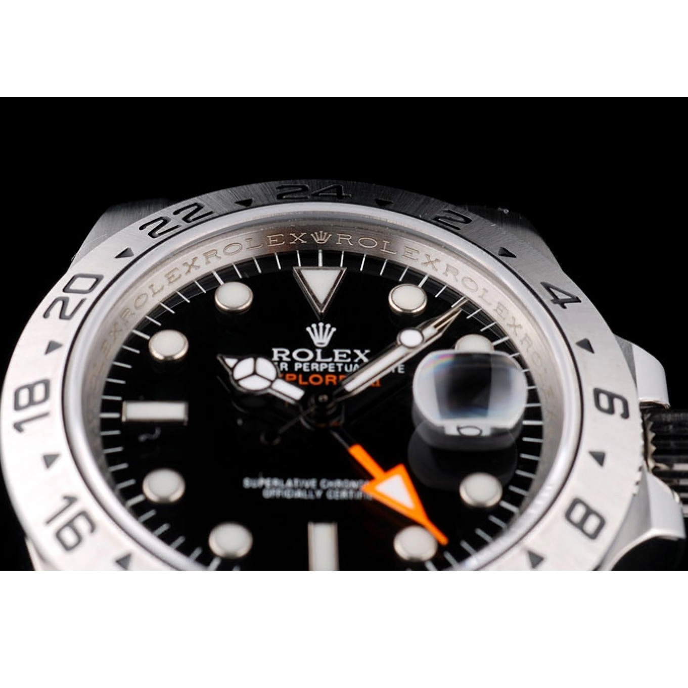 Aaa replica watch Watch Explorer Steel Stainless Dial Rolex Bezel Black 0814